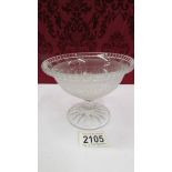 A late 19th century Henry Greener Flint pressed glass pedestal bowl commemorating Friedrich Wilhelm