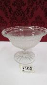 A late 19th century Henry Greener Flint pressed glass pedestal bowl commemorating Friedrich Wilhelm