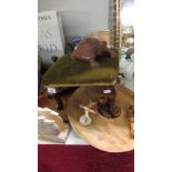 A mixed lot of wooden items including stool, tortoise etc.