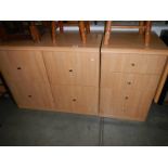 2 modern office desk filing cabinets and a matching 4 drawer chest with a drop side/work surface