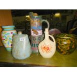 5 pieces of studio pottery including Austrian