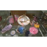 A mixed lot of glass paperweights, crystal bookends etc.