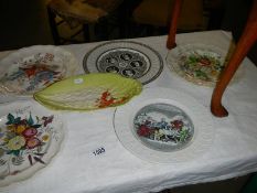 A Carlton ware lobster dish and 6 collector's plates.