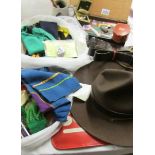A good lot of genuine scout memorabilia including Baden Powell hat, Acme scout whistle, 2 belts,