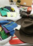 A good lot of genuine scout memorabilia including Baden Powell hat, Acme scout whistle, 2 belts,