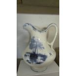 A 19th century Booth's blue and white ewer.