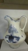 A 19th century Booth's blue and white ewer.