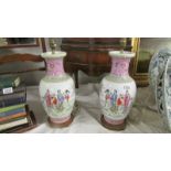 A pair of oriental table lamp bases.