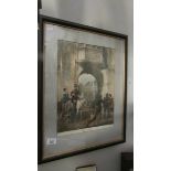 A framed and glazed print entitled 'Charlecote, Warwickshire'.