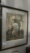 A framed and glazed print entitled 'Charlecote, Warwickshire'.