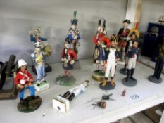 A collection of military figures in resin and porcelain by Madrigale etc.