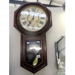 An Ansonia American drop dial wall clock