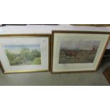 A Gordon King 20th century signed limited edition print, 39/250, horse and hounds hunting scene,