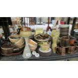 A shelf of assorted stoneware etc.