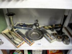 A selection of silver plate including flatware