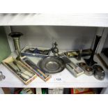 A selection of silver plate including flatware