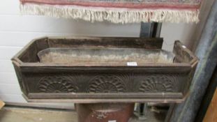 An old lead lined wooden plant trough, a/f.