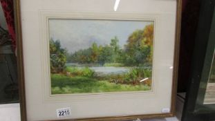 A framed and glazed watercolour, rural scene.