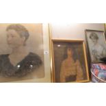 3 framed and glazed portraits prints of ladies.