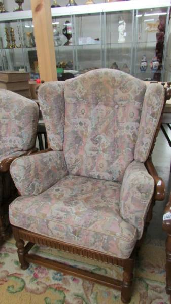 An Ercol five piece suite comprising 3 seat sofa, 2 seat sofa, 2 chairs and a stool. - Image 5 of 7