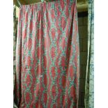 A pair of lined curtains, 155 w x 200 d.