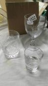 Three Masonic inscribed glasses.