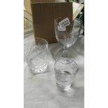 Three Masonic inscribed glasses.