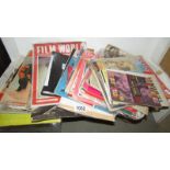 A collection of vintage film and movie magazines and ephemera including Hollywood Screen Stars,