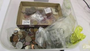 A mixed lot of world and Irish coins, mainly modern but some earlier examples.
