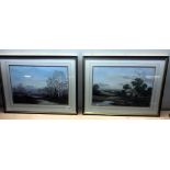 A pair of framed and glazed country scene watercolours by W.Reeves size 70cm x 54cm approx.