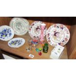 2 Mason's plates, 3 Spode plates, glass sweets etc.