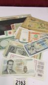 A mixed lot of world bank notes including Belgium, India, Peru etc.