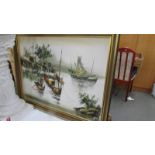 A framed nautical scene signed L Kink?.