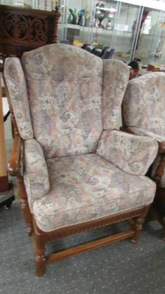 An Ercol five piece suite comprising 3 seat sofa, 2 seat sofa, 2 chairs and a stool. - Image 7 of 7