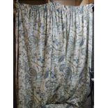 2 pairs of lined curtains, 225 w x 198 d.