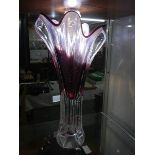 An excellent tall Murano style art glass vase, 37 cm tall, in good condition.