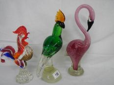 A Murano style art glass flamingo,