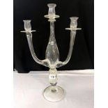 An Italian white crystal glass candelabra 51 cm tall.