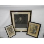 3 antique framed and glazed portraits.