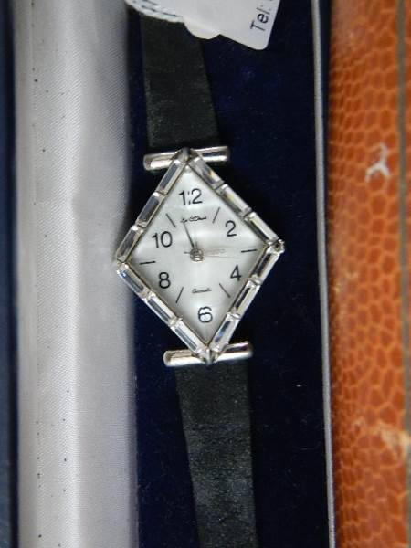 A ladies marcasite wrist watch and an art deco style ladies wrist watch (both working but need - Image 2 of 3