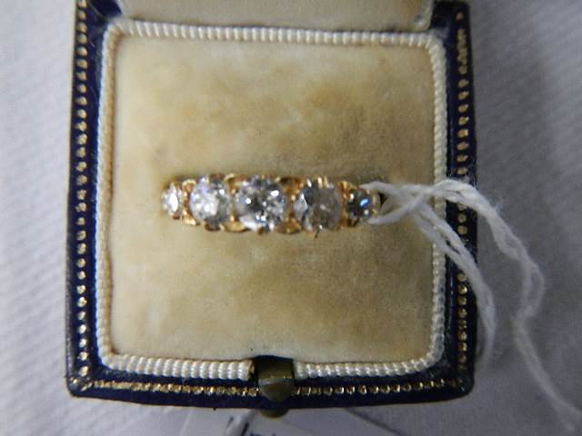 An 18ct five stone diamond ring, - Image 4 of 5
