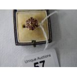 A 14 ct gold amethyst cluster ring, size L. ****Condition report**** Weight approx.