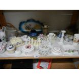 A mixed lot of interesting ceramics including Lurpak butter dish, toast rack, lidded trinket pots,