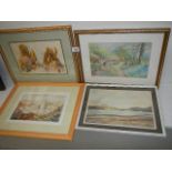 Four good framed and glazed watercolours.