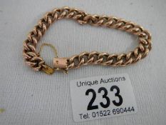 A 9ct gold chain with padlock, 15 grams.