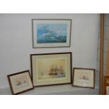 Four framed and glazed nautical prints including a pair and limited editions, all in good condition.