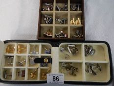 28 pairs of cuff links including 5 silver pairs and a single gold example (a/f, 2 grams).