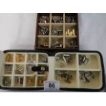 28 pairs of cuff links including 5 silver pairs and a single gold example (a/f, 2 grams).