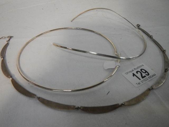 Five silver collar necklaces, unmarked but tested. - Image 2 of 2
