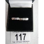 A pair of 18ct white gold and diamond earrings.